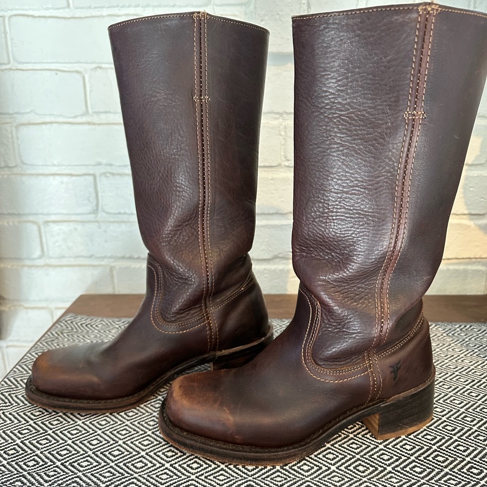 Frye Brown Leather Campus Boots